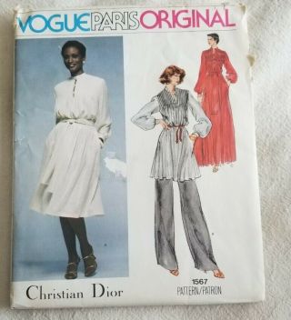 Vogue Paris Christian Dior 1567 Vintage Dress Pattern Uncut Size 10