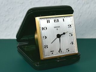 SWIZA 8 Vintage (1981) alarm,  travel clock.  Swiss Made.  Boxed.  Paper work. 2