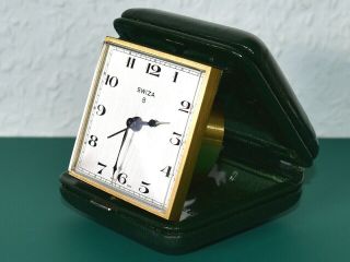 SWIZA 8 Vintage (1981) alarm,  travel clock.  Swiss Made.  Boxed.  Paper work. 3