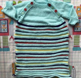 Vintage Knit Baby Sleep Bag Size 0/1