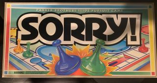 Sorry Parker Brothers Slide Pursuit Board Game Vintage 1992 Complete