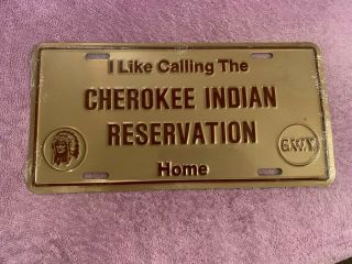 Cherokee Indian Reservation Great Smoky Mountans License Plate Tag Topper