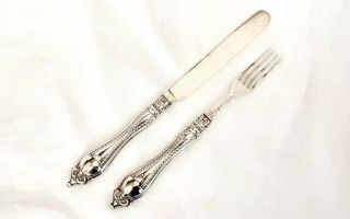 Victorian Sterling Silver Knife And Fork - Martin Hall & Co,  Sheffield,  1856/57.