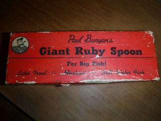 Vintage Giant Ruby Spoon Lure Paul Bunyan 