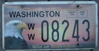 Washington State Speciality License Plate Ww 08243 Wild On Washington
