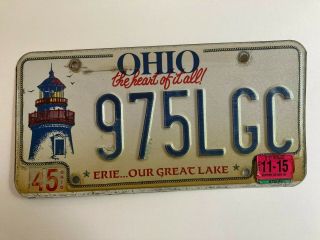 2015 Ohio License Plate Lighthouse Lake Erie All Light House
