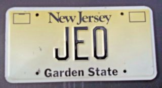 Nj Vanity License Plate " Jeo " Joe Jim Jerry John Oliver O 