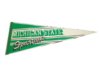 Vintage Michigan State Spartans Pennant Football Green White