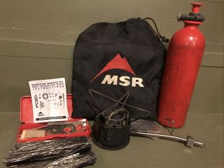 Vintage Msr Xgk Expedition Stove W/ Fuel Bottle Maintenance Kit Paperwork