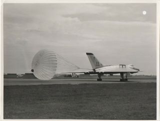 Large Vintage Photo - Avro Vulcan Xa896 With Landing Chute