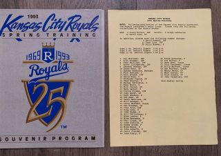Mlb 1993 Kansas City Royals Spring Training Souvenir Program