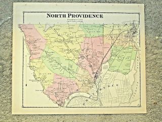 1870 North Providence,  Ri.  Map That Has Been Removed From The Beer 