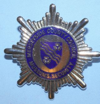 Vintage Merseyside County Council Museums Security Badge Obsolete Defunct