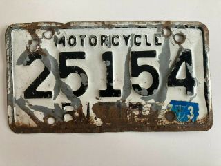 1968 1970s 1973 Rhode Island Motorcycle License Plate Needs Tlc Harley Honda