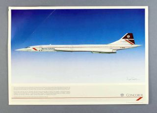 British Airways Concorde Airline Print Landor Era Ba Supersonic