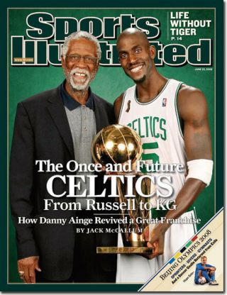 June 30,  2008 Celtics Kevin Garnett Bill Russell Sports Illustrated No Label