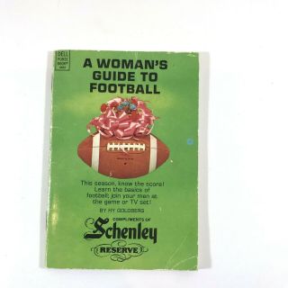 1969 Pamphlet A Womans Guide To Football By Hy Goldberg Sponsor Schenley Reserve