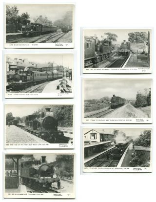 7 Railway Rp Postcards Pamlin - Iow Trains - Isle Of Wight Ventnor Cowes Wroxall