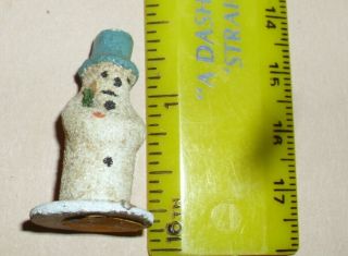 Antique German Tiny Compo Snowman Ornament