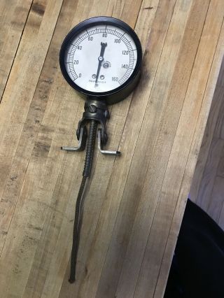 Vtg Marsh Instrument Co.  Illinois Industrial Thermometer /fahrenheit Gauge Brass