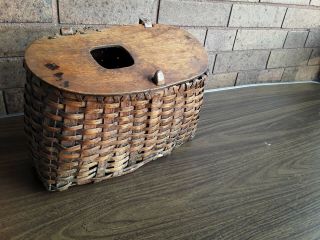 Vintage Clint Isman Baxter Pa Fishing Basket Antique Creel