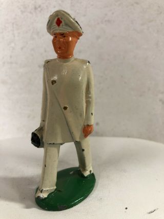 Vintage Manoil M34 Doctor In White Barclay Grey Iron Metal Toy Hospital Medical