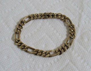 Vintage Solid Brass Link Bracelet Heavy Chunky 28 G.  (improperly Marked 18k)