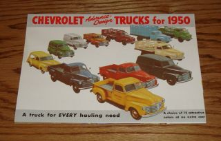 1950 Chevrolet Truck Full Line Foldout Sales Brochure 50 Chevy Pickup Panel