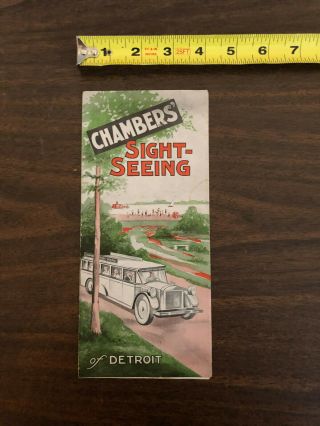 Vintage Chambers Sight Seeing Of Detroit Tour Brochure Map Handout