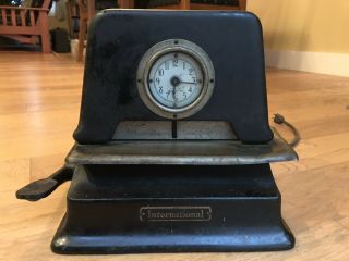 Antique International Business Machines National Time Recording Punch Time Clock