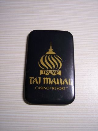 Vintage Trump Taj Mahal Casino Atlantic City,  Nj Black Souvenir Fridge Magnet
