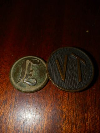 2 Antique Buttons For Collectors Civil War Infinity Button.