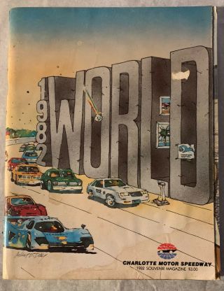 1982 Charlotte Motor Speedway World 600 Nascar Program W/ Starting Lineup Insert