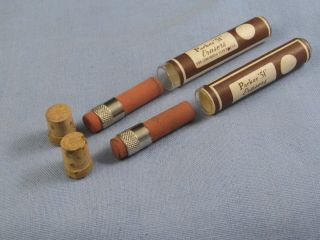 X2 Vintage Parker 51 Pencil Eraser Rubber Spare Refills In Glass Tube