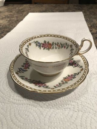 Aynsley Bone China England 2676 Tea Cup & Saucer Vintage Floral Pattern