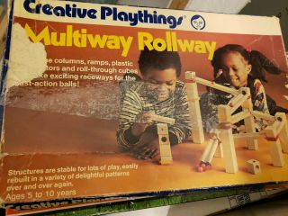 Vintage Creative Playthings Multiway Rollway Wooden Marble Game For Kids 77480