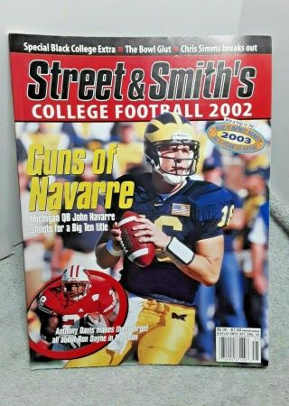 Street & Smith 2002 College Football Mag John Navarre Michigan Cover