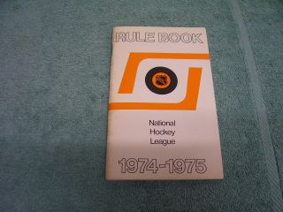 1974 - 1975 National Hockey League Official Rule Book Nhl
