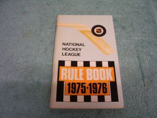 1975 - 1976 National Hockey League Official Rule Book Nhl