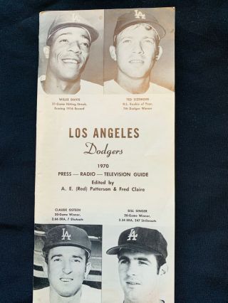 Vintage 1970 Los Angeles Dodgers Press Media Guide Ex