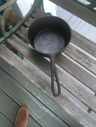 Rare Vintage Antique 4 Qt Cast Iron Sauce Pan Pot With Handle Marked