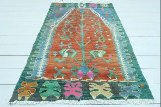 Turkish Esme Small Kilim Rug,  Door Mat,  Bathmat,  Teppiche,  Carpet,  Tapis 35 " X56 "