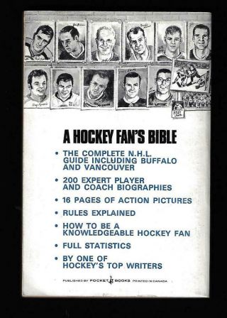 1970 - 71 PRO Hockey by Jim Proudfoot,  A Hockey Fan ' s Bible,  Complete NHL Guide - NM 2