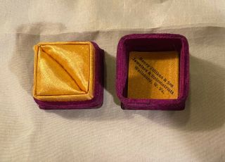Antique Velvet Triangle Shape Ring Box Purple Gold Wellsburg Wv
