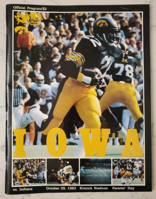 Iowa Hawkeyes Indiana Hoosiers Football Program 10/29 1983 Eddie Phillips Cover