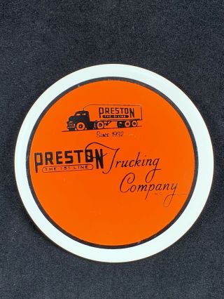 Vintage Preston Trucking Company Ceramic Coaster Made In Japan