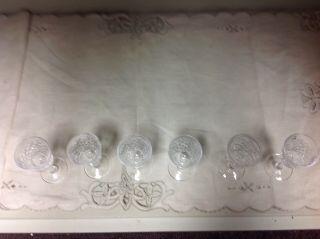 Vtg Waterford Crystal Cordial Glasses,  Lismore Criss - Cross Pattern,  Set of 6 3