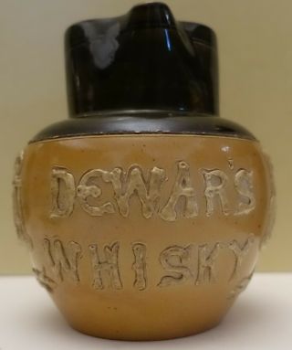 Rr51 Antique Doulton Burslem Salt Glaze Stoneware Dewars Whisky Jug 5 1/2 "