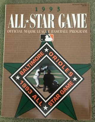 1993 Mlb All Star Game Major League Baseball Official Program