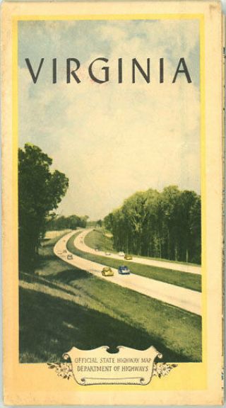1951 Virginia (1952 Garden Week Version) Official Road Map - State Highway Dept.